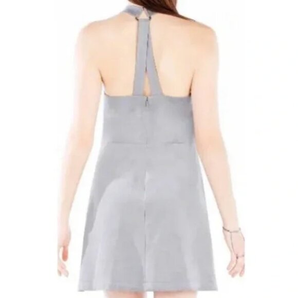 NWT BCBG Maxazria Abbott Grey Faux-Suede Dress M - Picture 3 of 6